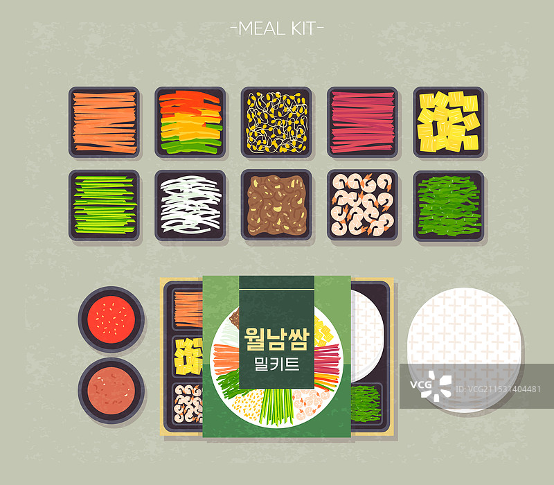 餐盒套餐，食物，春卷，越南菜，蔬菜，米纸图片素材