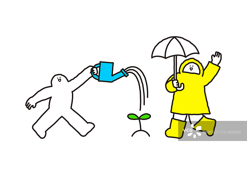 插图，人物，简单，角色，动作，姿势，夏天图片素材