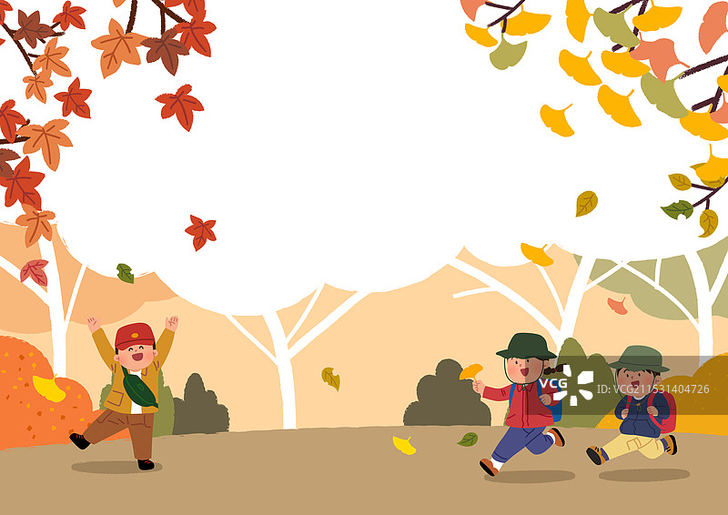秋天，野餐，枫叶，孩子们，朋友们图片素材