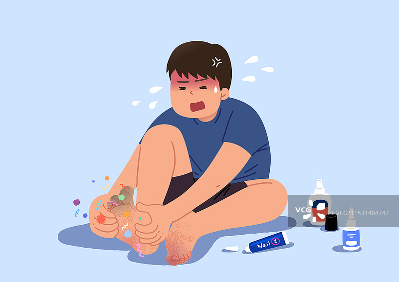 疾病，症状，脚气，病毒，抓挠，人脚，药膏，药物图片素材