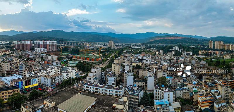嵩明县 银杏广场 黄龙山 兰茂广场 滨河公园 航拍图片素材