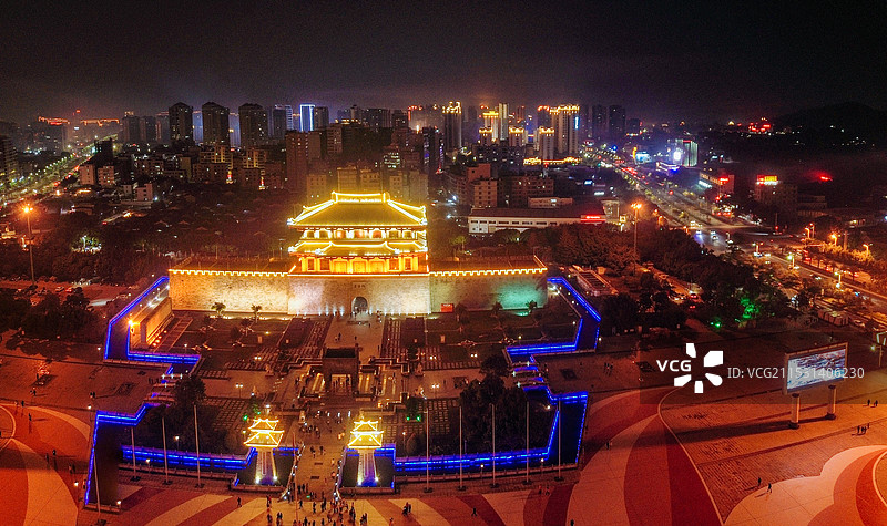 揭阳 揭阳楼广场夜景 万达广场 汇金中心 榕江 揭东大道 榕城区图片素材
