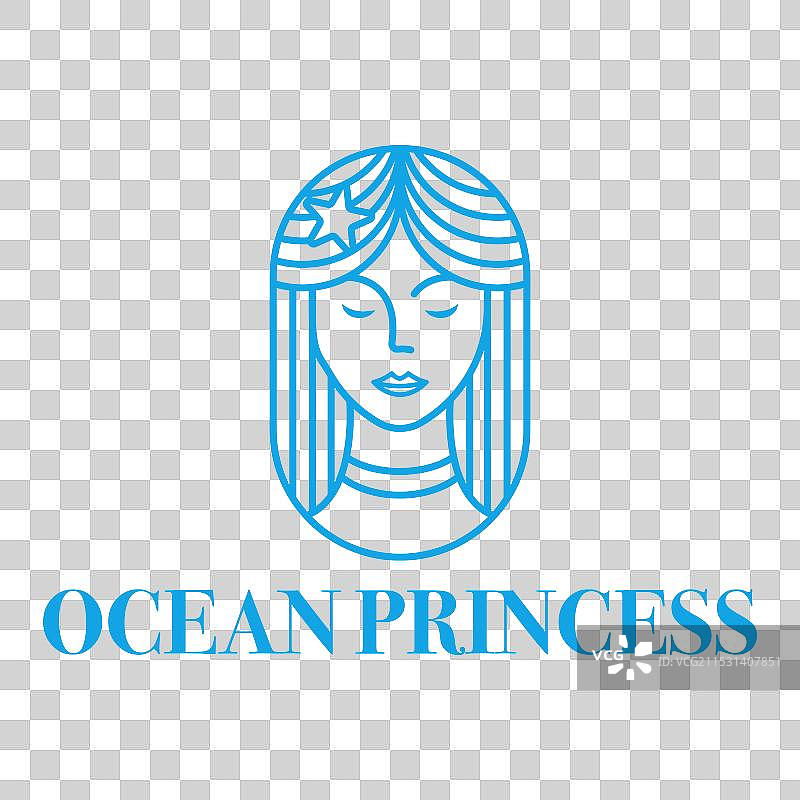 海洋公主扁平极简风格标志设计图片素材