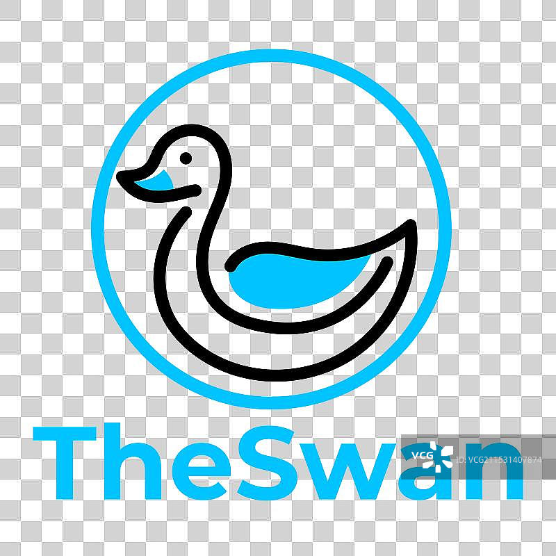 天鹅扁平极简风格标志设计图片素材