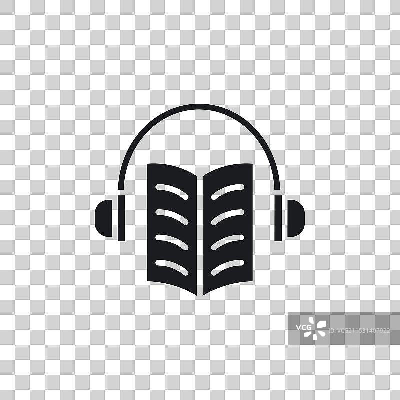 白色背景上的有声书图标符号图片素材