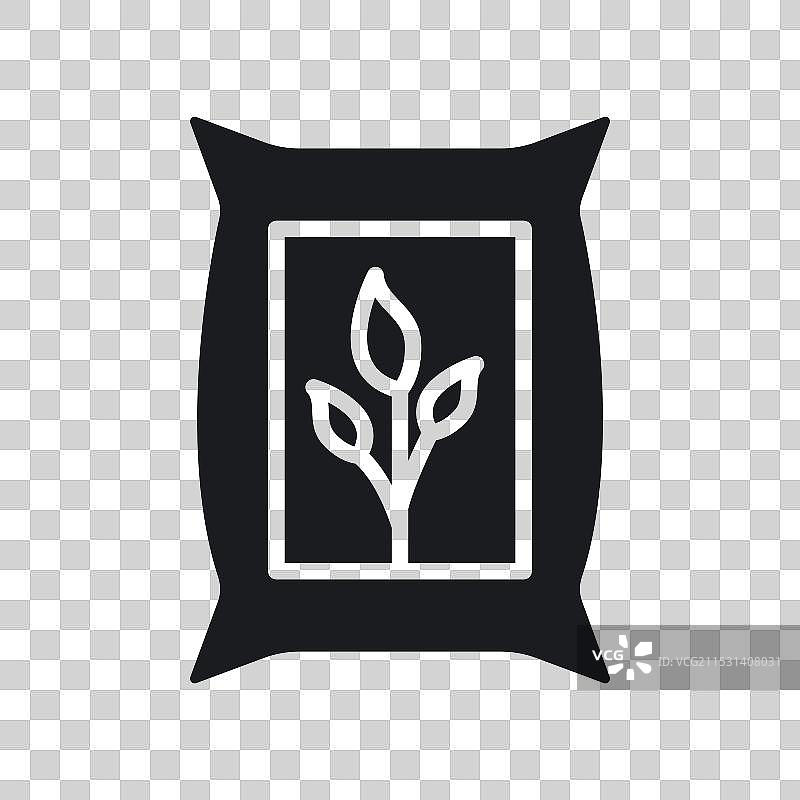 白色背景上的植物肥料袋图标符号图片素材