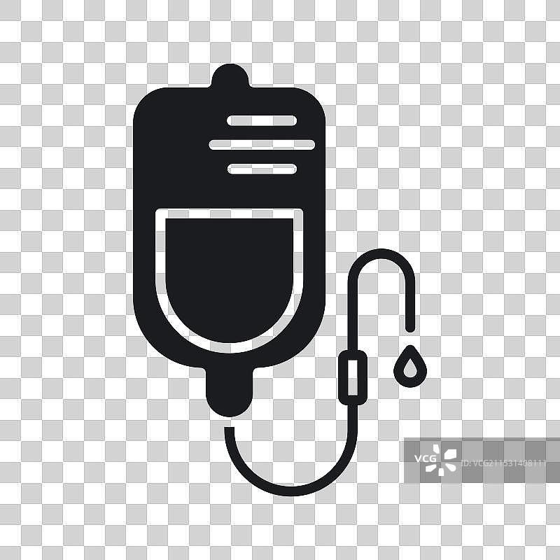 白色背景上的输血图标符号图片素材