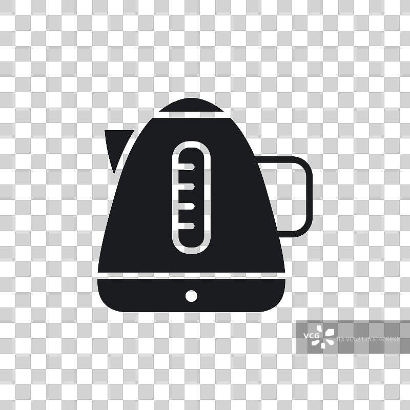 白色背景上的电水壶图标符号图片素材