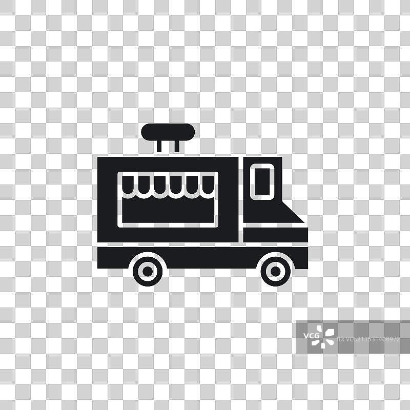 白色背景上的餐车图标符号图片素材