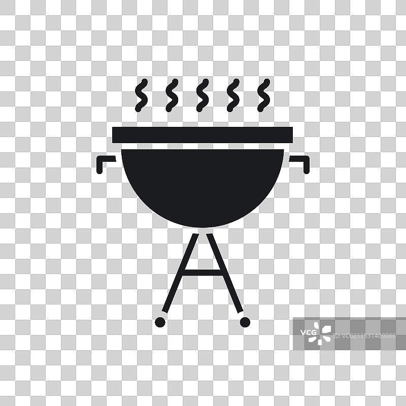 白色背景上的烧烤线条图标符号图片素材