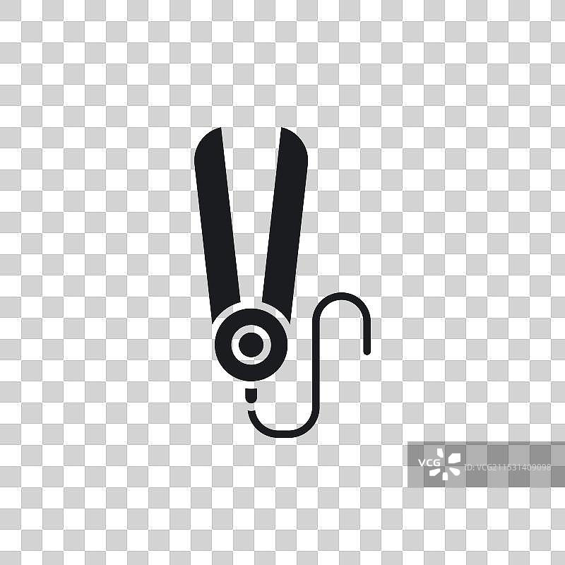 白色背景上的直发器图标符号图片素材