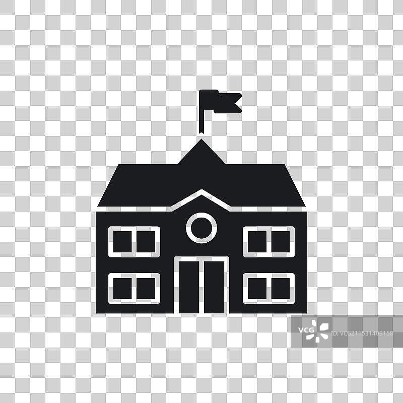白色背景上的高中建筑图标符号图片素材