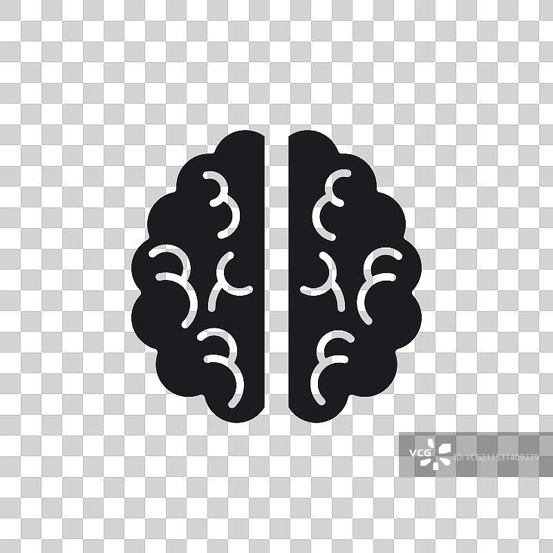白色背景上的人脑图标符号图片素材