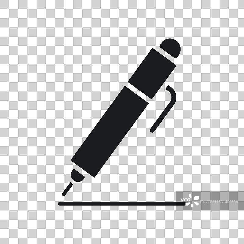 白色背景上的钢笔图标符号图片素材