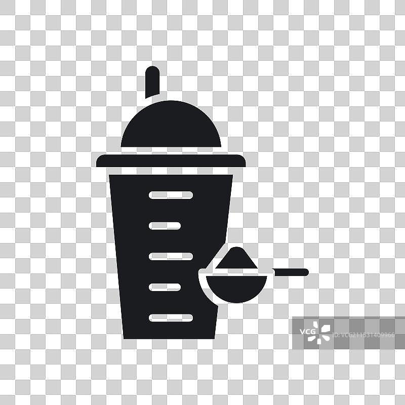 白色背景上的蛋白质摇摇杯图标符号图片素材