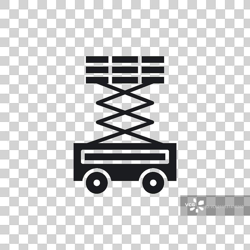 白色背景上的剪刀升降机图标符号图片素材