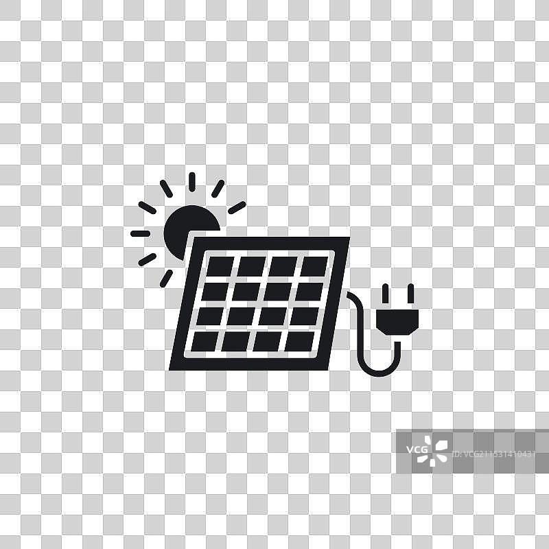 白色背景上的太阳能电池板图标符号图片素材
