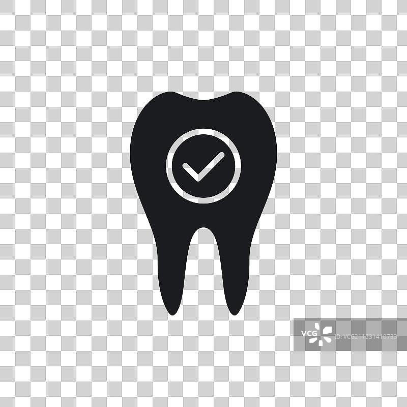 白色背景上的牙齿检查图标符号图片素材