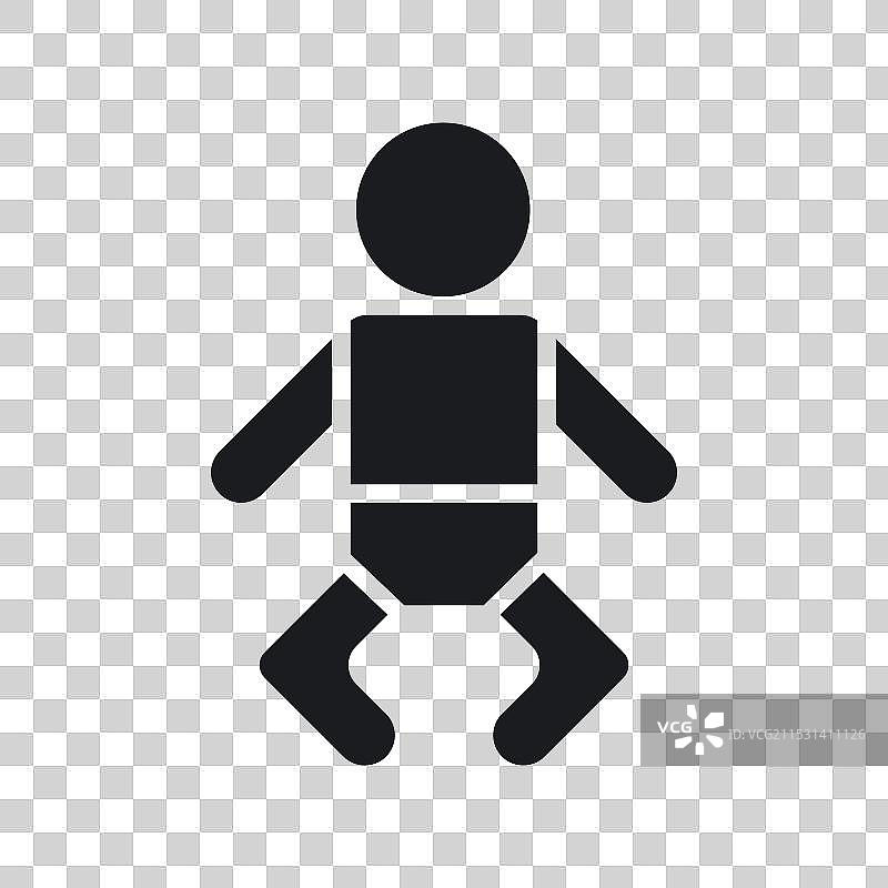 白色背景上的婴儿更换图标符号图片素材