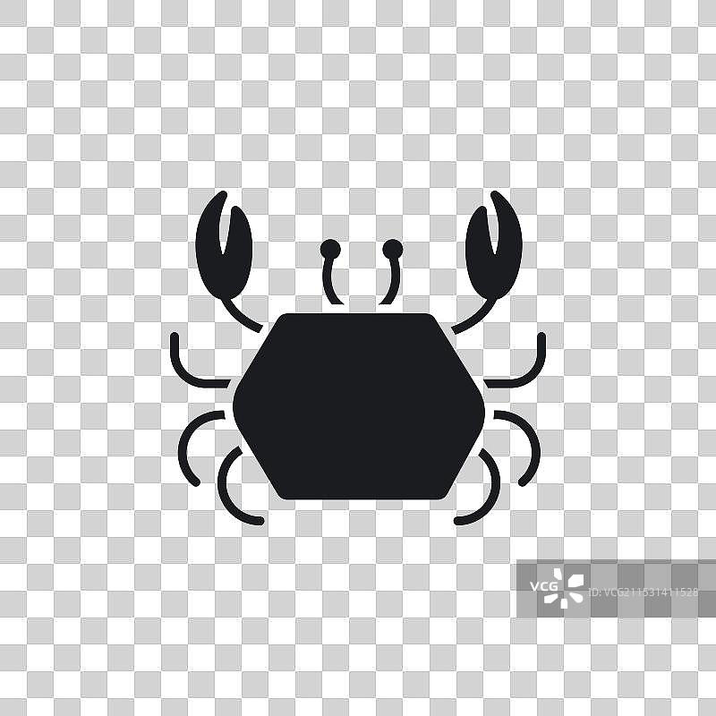 白色背景上的螃蟹图标符号图片素材