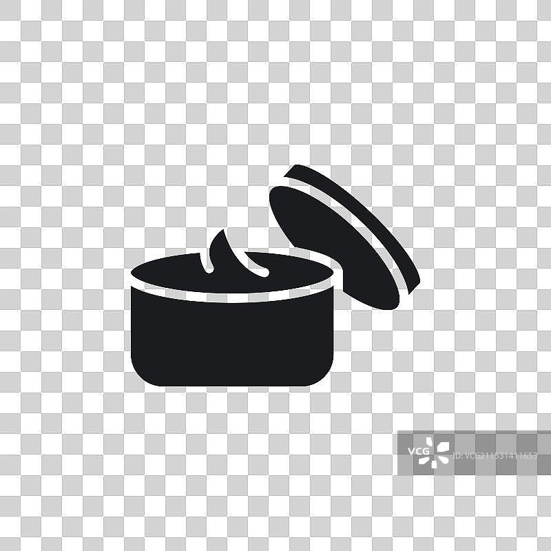 白色背景上的面霜罐图标符号图片素材