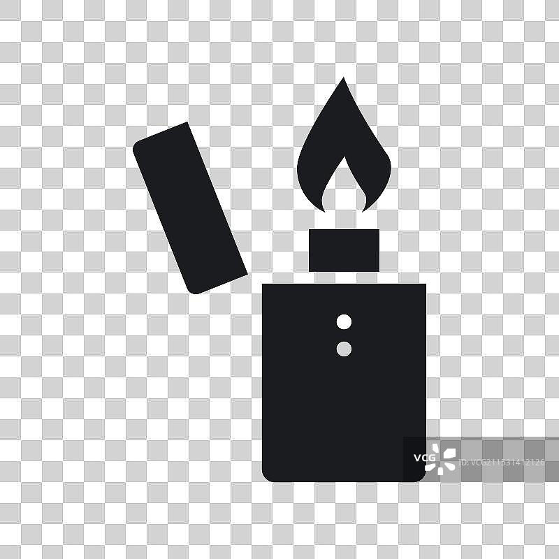 白色背景上的打火机图标符号图片素材