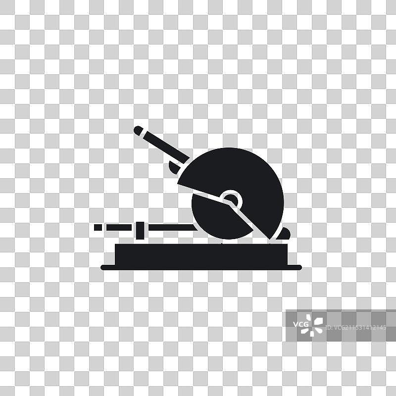 白色背景上的斜切锯图标符号图片素材