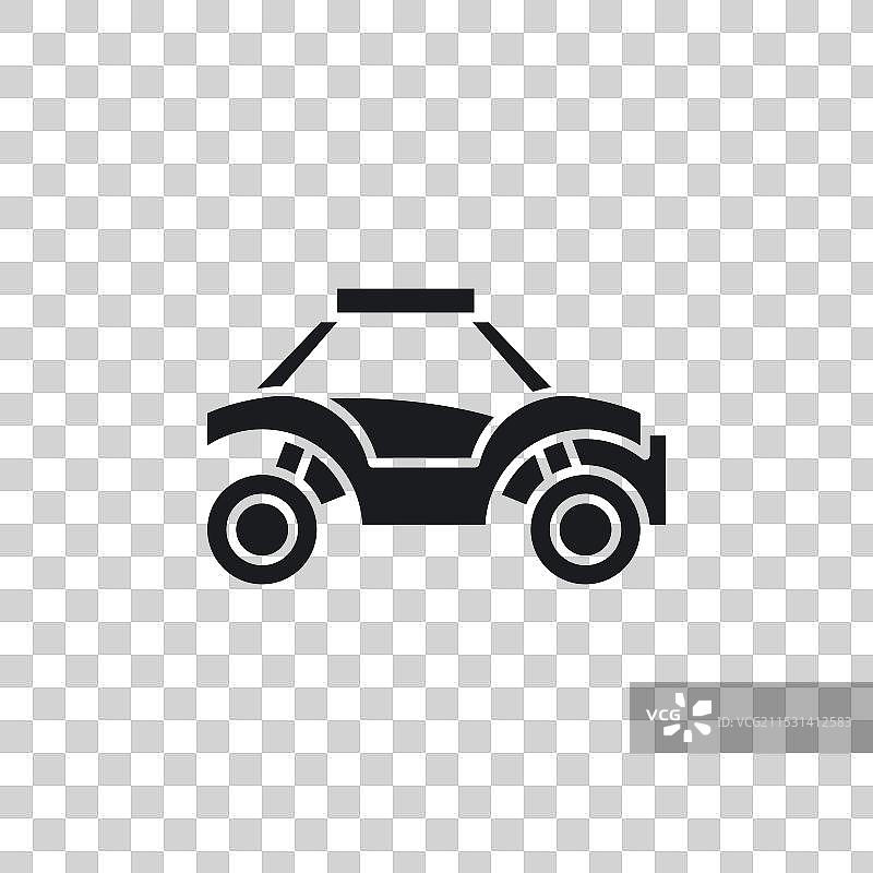 白色背景上的四轮摩托车图标符号图片素材