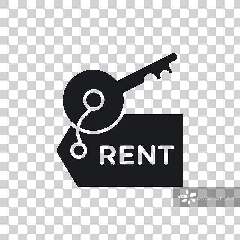 租赁钥匙图标符号，白色背景图片素材