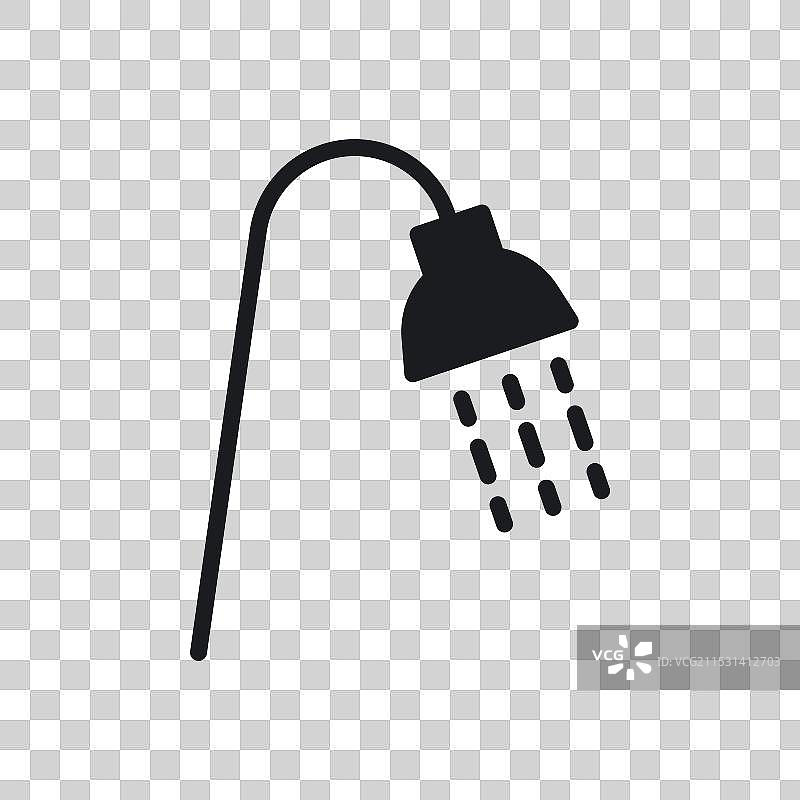 白色背景上的淋浴图标符号图片素材