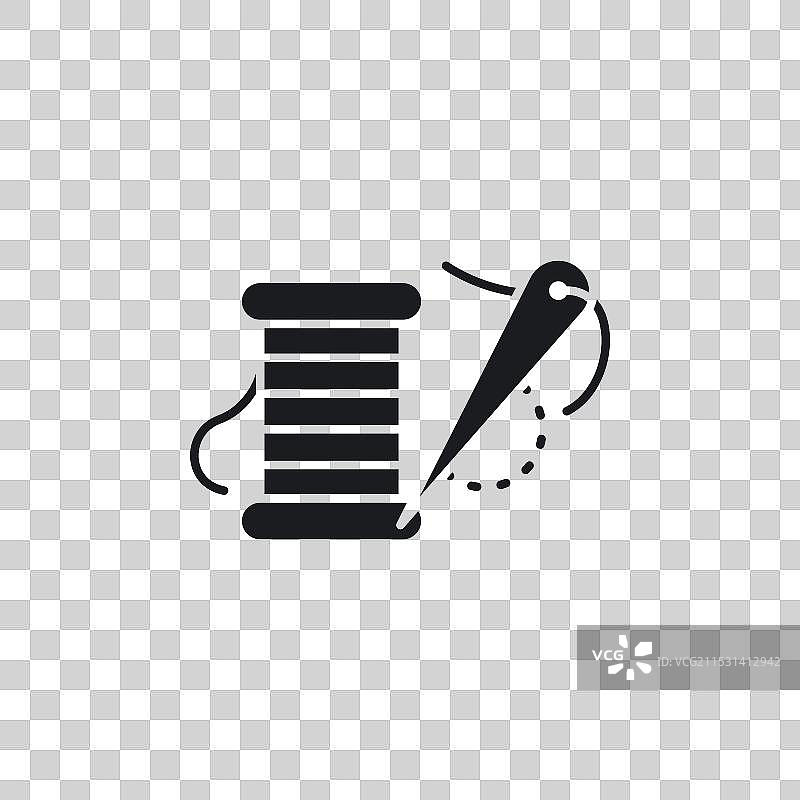 白色背景上的穿针引线图标符号图片素材