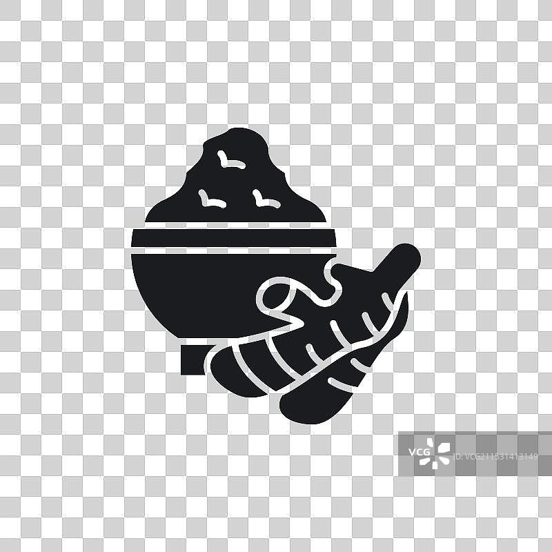 白色背景上的姜黄图标符号图片素材