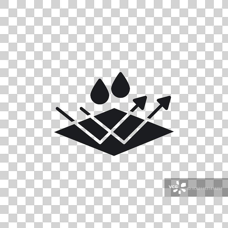 白色背景上的防水表面图标符号图片素材