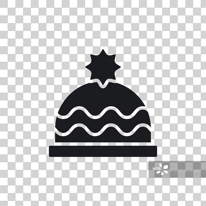 白色背景上的冬季帽子图标符号图片素材