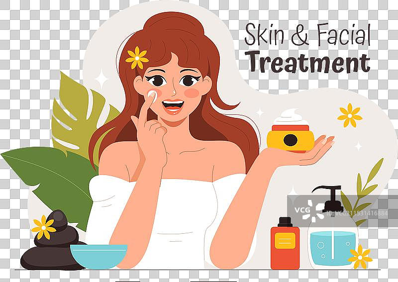 女性面部和皮肤护理治疗图片素材