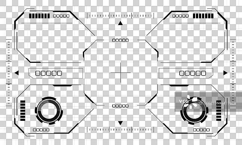 黑色科幻八边形界面屏幕视图图片素材