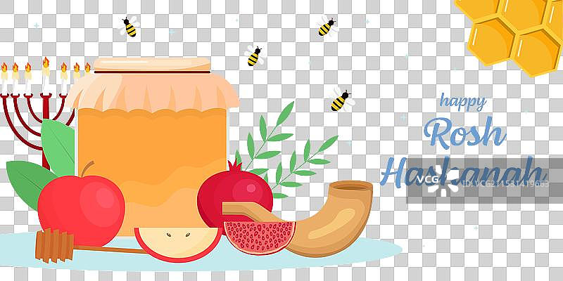 快乐的犹太新年横幅图片素材