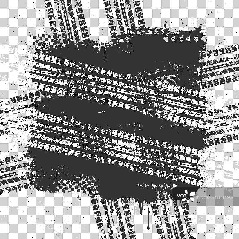 方形轮胎印刷旧框架图片素材