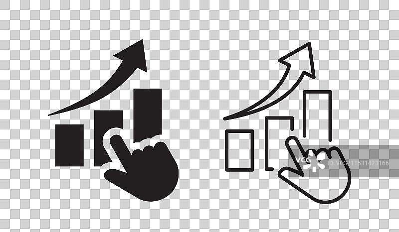 白色背景上的增长分析图标图片素材