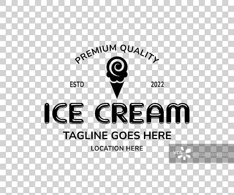冰淇淋标志图标或复古冰淇淋标志图片素材