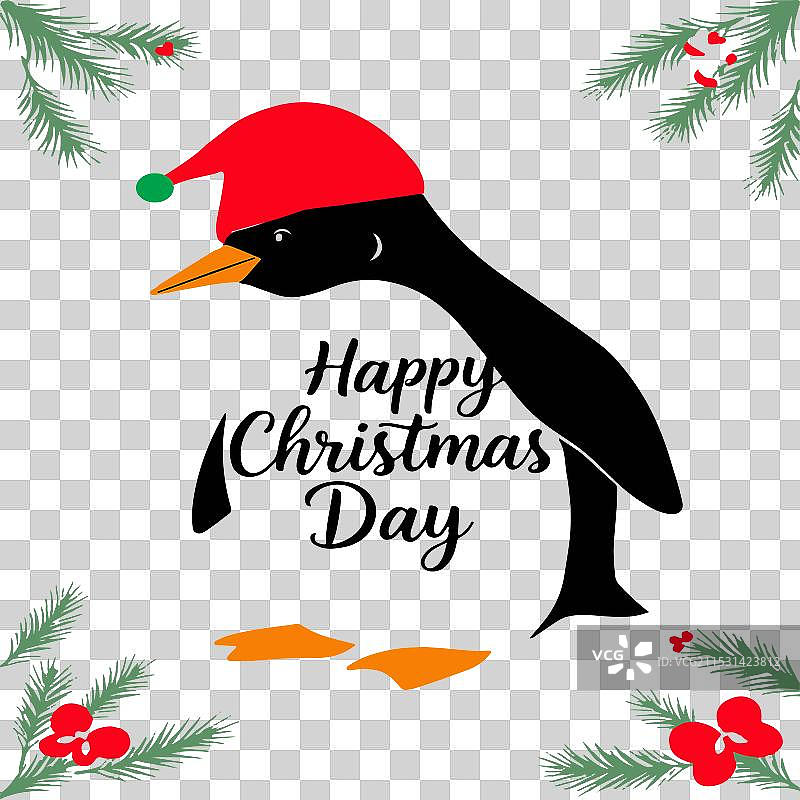 圣诞企鹅祝福图片素材