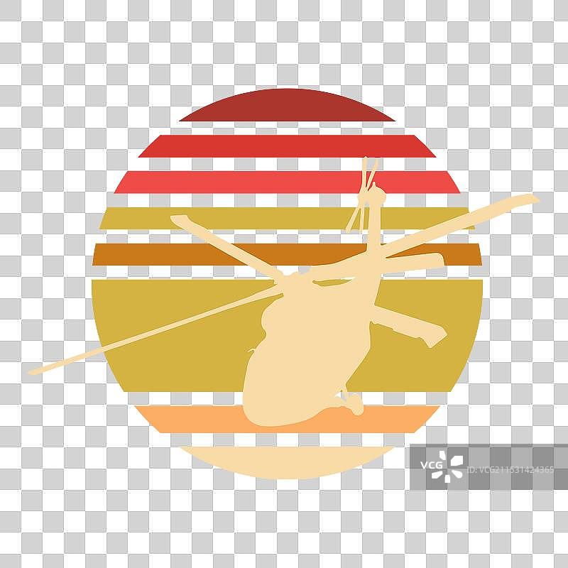 有趣的复古飞行员直升机T恤设计图片素材