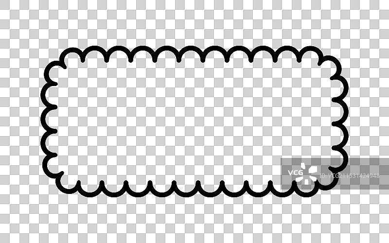 矩形波浪边框，波浪边缘正方形图片素材