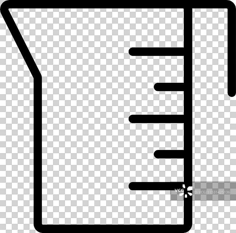 量筒线条图标，适用于网页设计图片素材