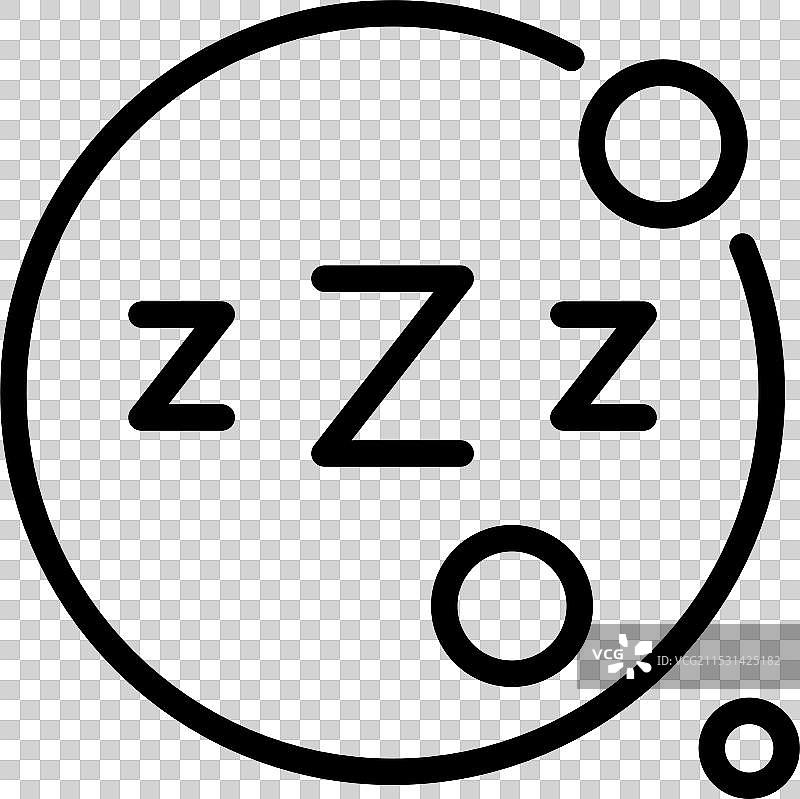 失眠问题的夜间睡眠图标轮廓图片素材