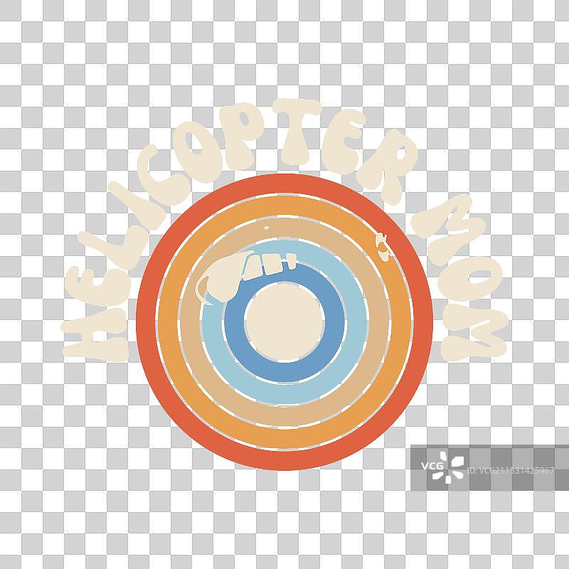 有趣的复古飞行员直升机T恤设计图片素材