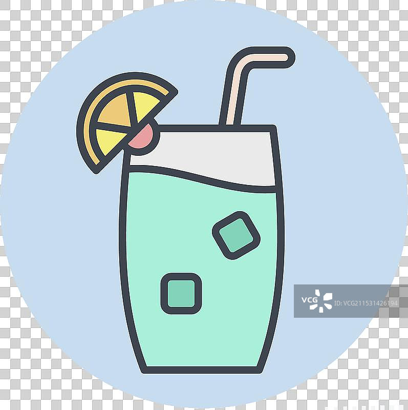 汤姆·柯林斯鸡尾酒图标饮品符号图片素材