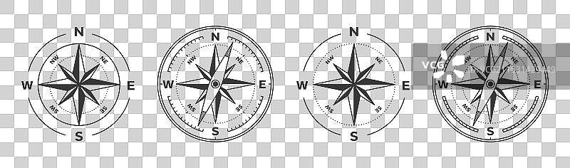 风玫瑰指南针导航方向箭头图片素材