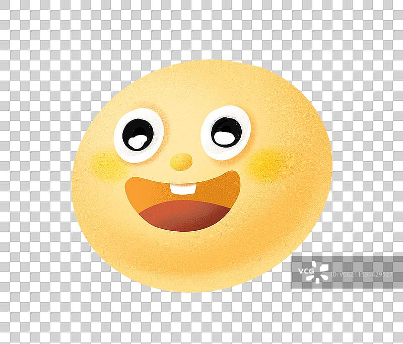 手绘黄色笑脸插画元素图片素材