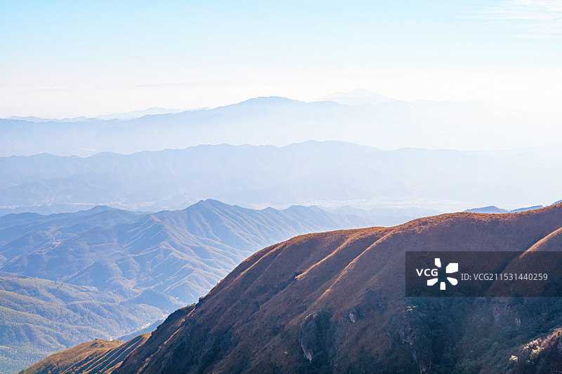 江西武功山高山草甸金色秋天自然风光图片素材